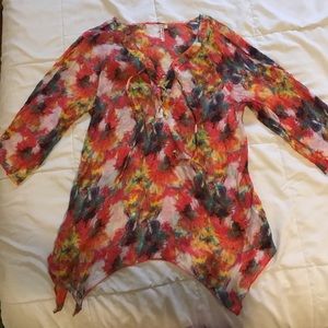 Sheer fabric hippie blouse
